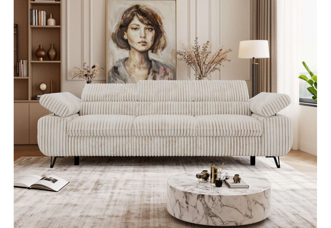 Sofa PETER 3 - beżowy, sztruks