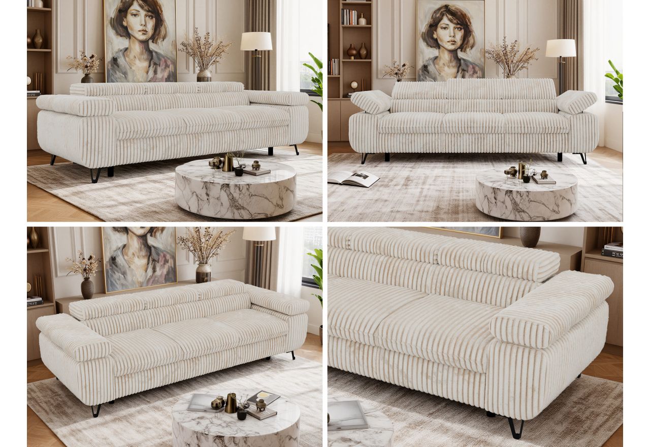 Sofa PETER 3 - beżowy, sztruks