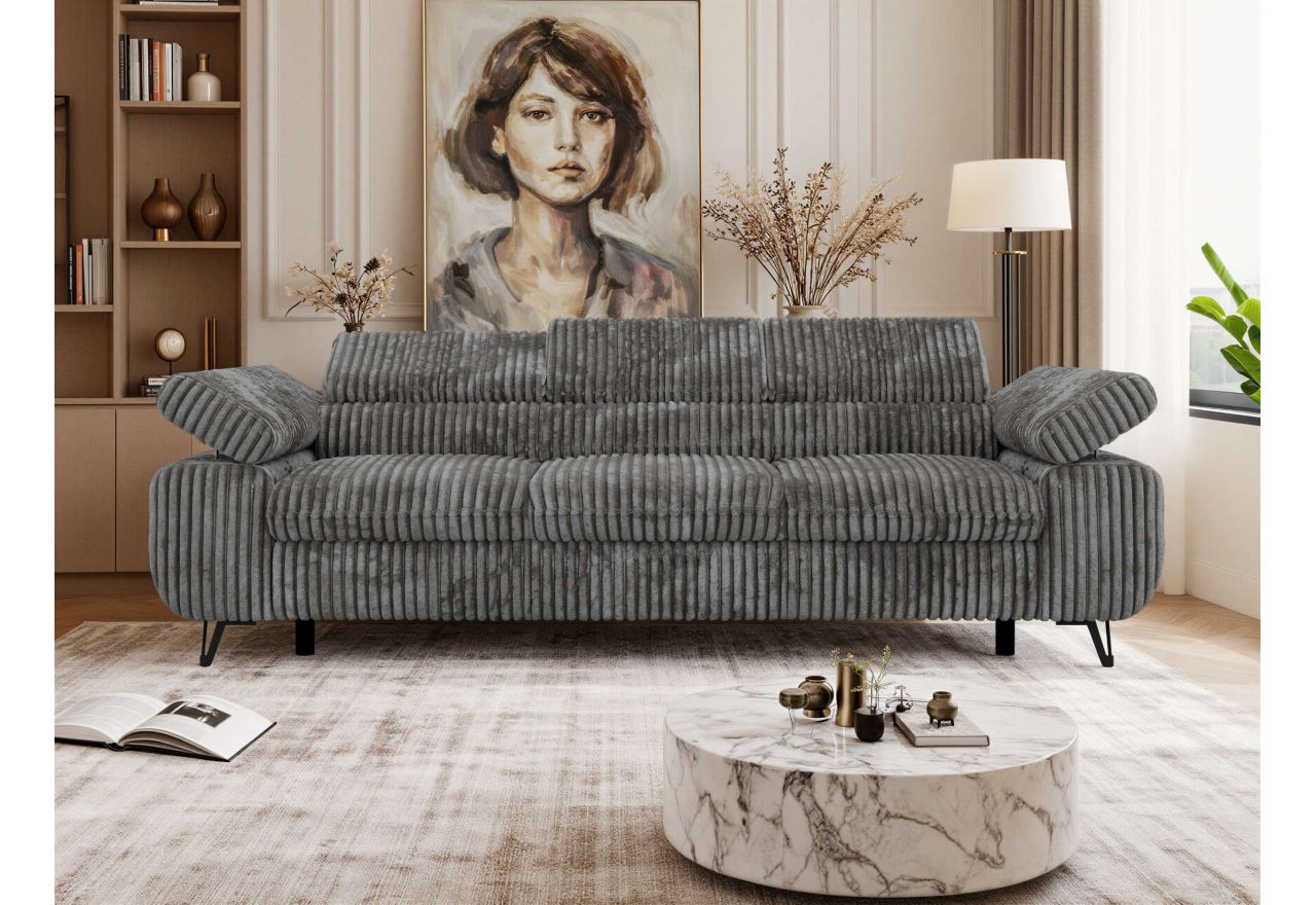 Sofa PETER 3 - szary, sztruks