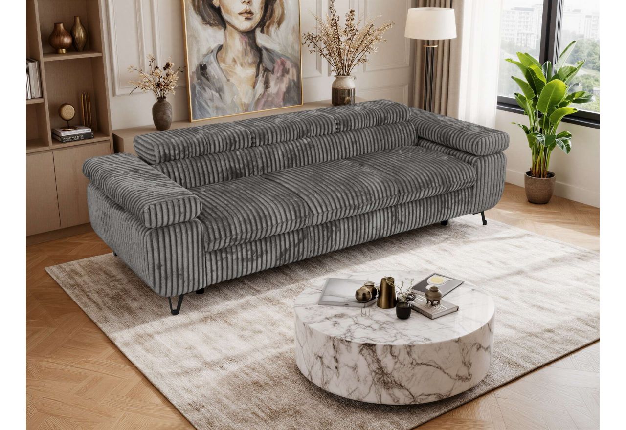 Sofa PETER 3 - szary, sztruks