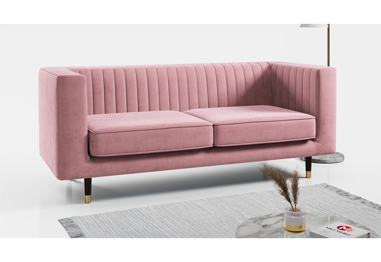 Praktyczna sofa trzyosobowa na wysokich nóżkach z opcją wyboru tkaniny - ELMO / Kronos 27