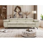 Sofa PETER 3 - funkcja spania - kremowy, welwet