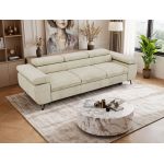 Sofa PETER 3 - funkcja spania - kremowy, welwet