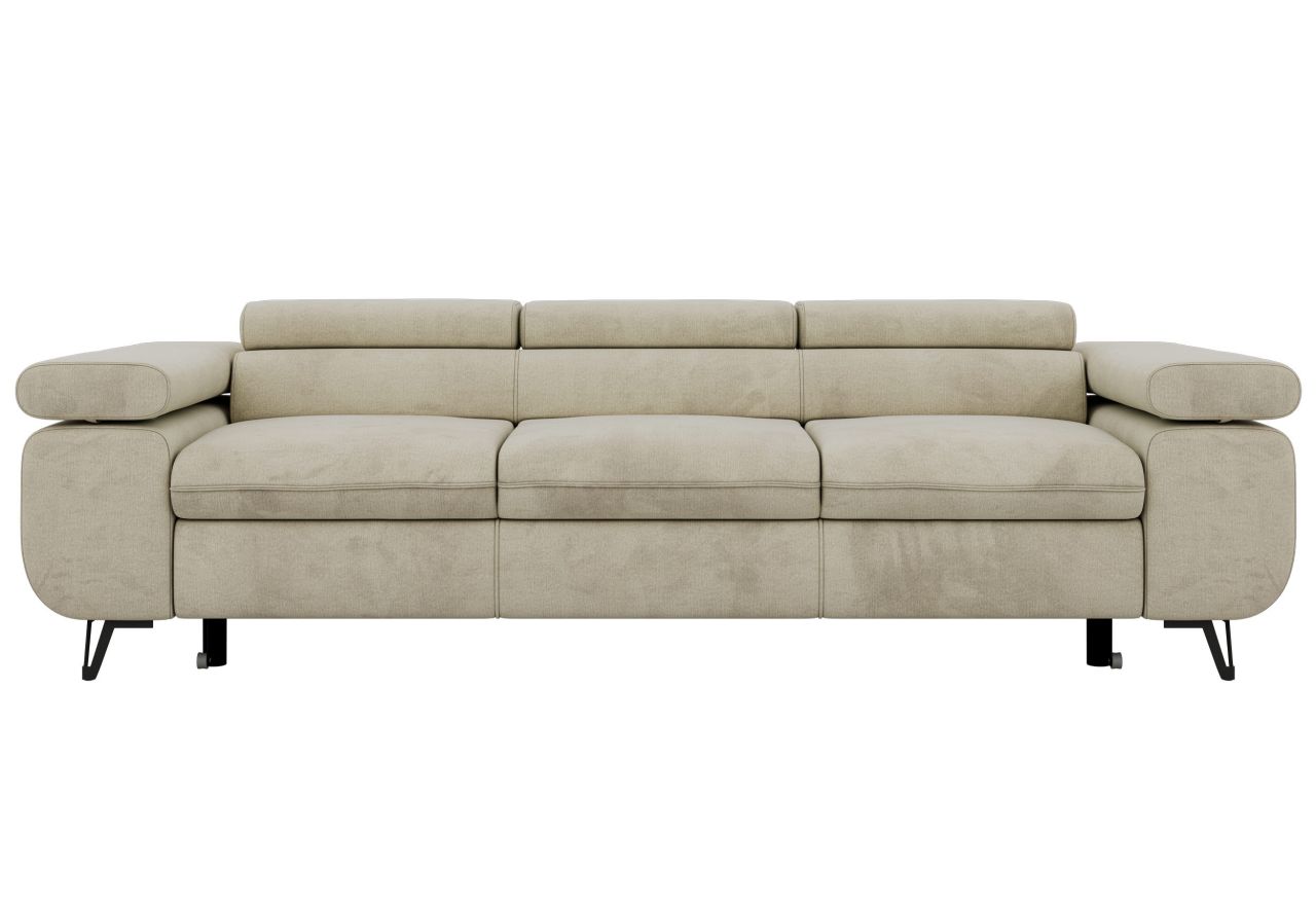 Sofa PETER 3 - funkcja spania - kremowy, welwet