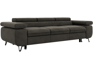 Sofa PETER 3 - funkcja spania - ciemnoszary, welwet