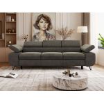 Sofa PETER 3 - funkcja spania - ciemnoszary, welwet