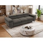 Sofa PETER 3 - funkcja spania - ciemnoszary, welwet
