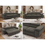 Sofa PETER 3 - funkcja spania - ciemnoszary, welwet