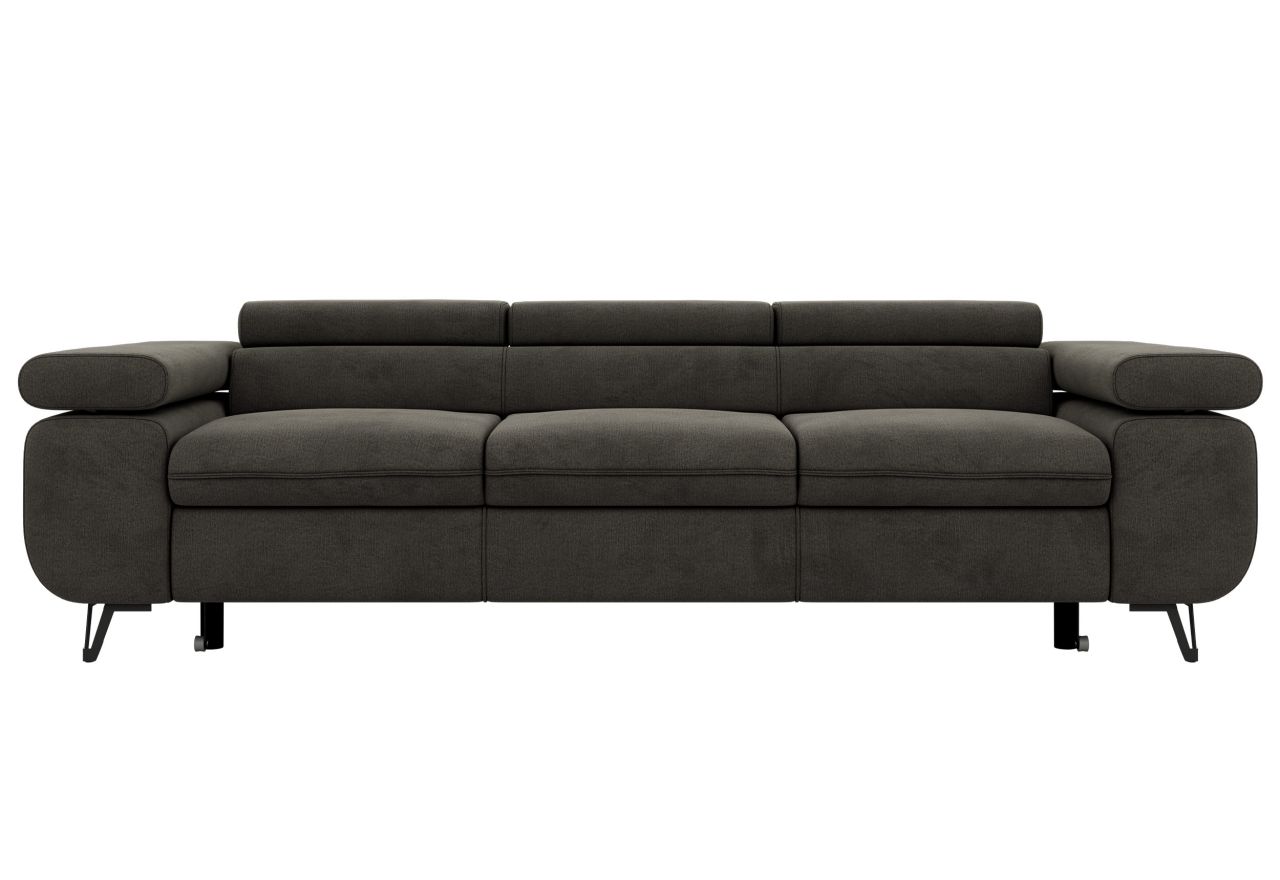 Sofa PETER 3 - funkcja spania - ciemnoszary, welwet