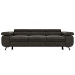 Sofa PETER 3 - funkcja spania - ciemnoszary, welwet