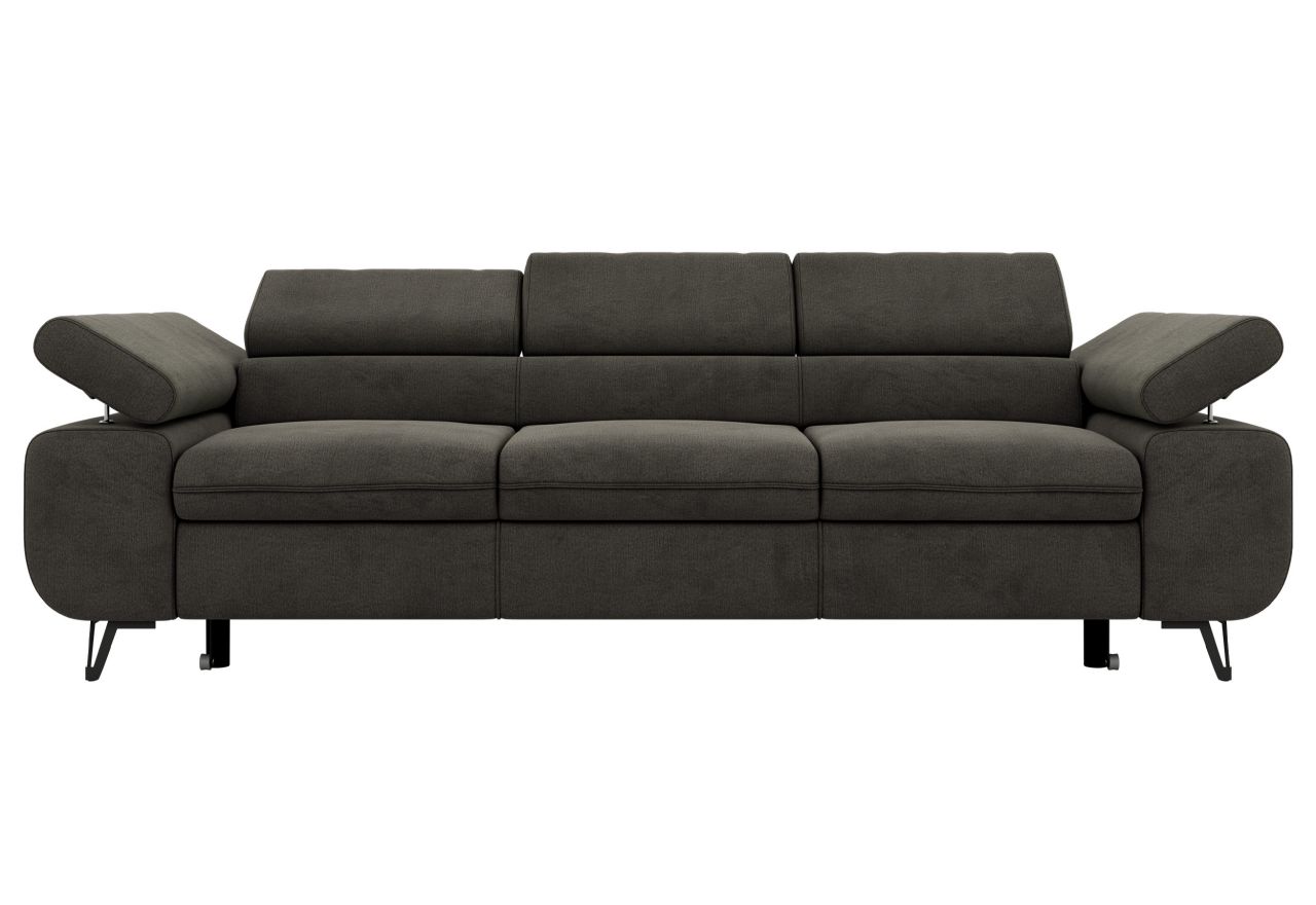Sofa PETER 3 - funkcja spania - ciemnoszary, welwet