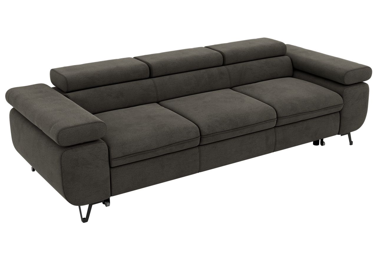 Sofa PETER 3 - funkcja spania - ciemnoszary, welwet