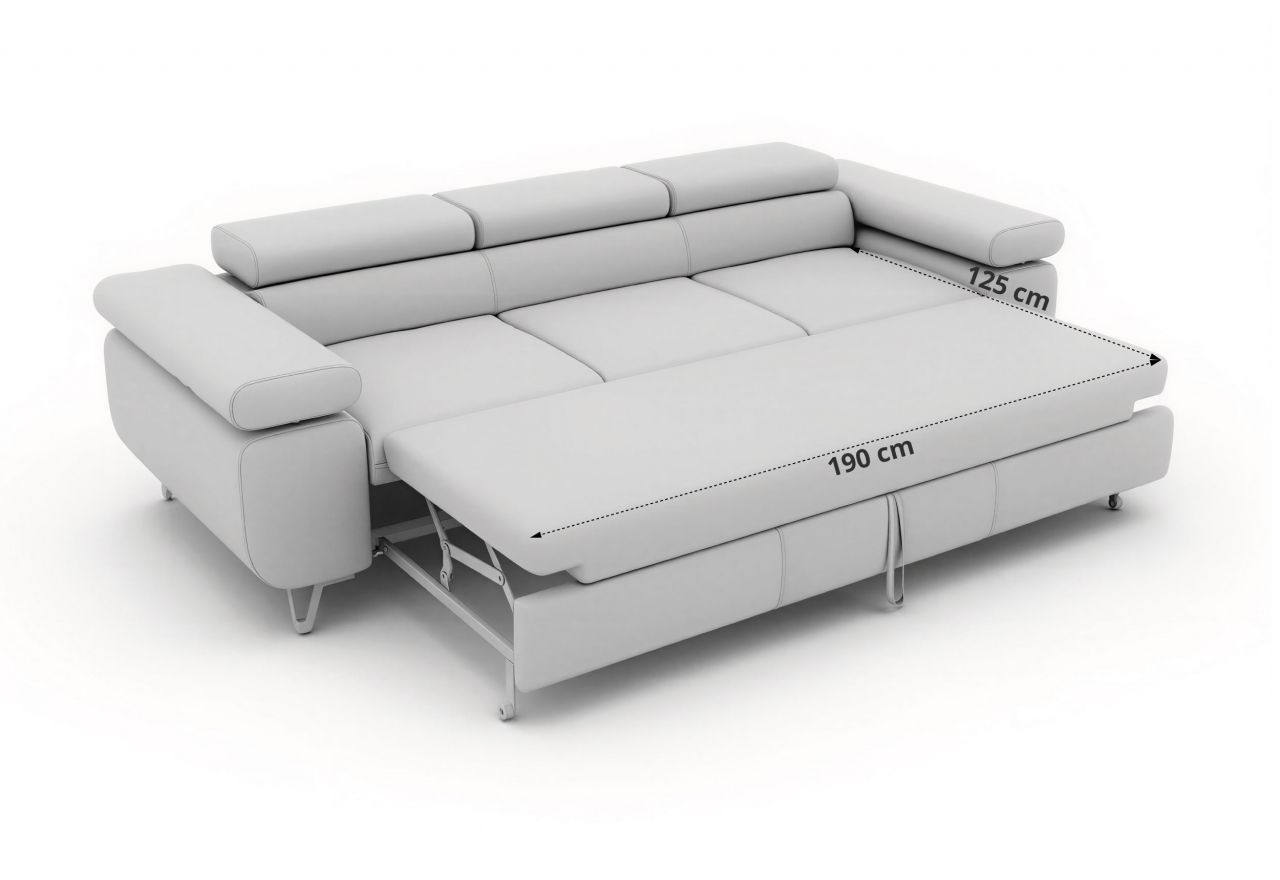 Sofa PETER 3 - funkcja spania - beżowy, sztruks