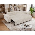 Sofa PETER 3 - funkcja spania - beżowy, sztruks