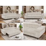 Sofa PETER 3 - funkcja spania - beżowy, sztruks