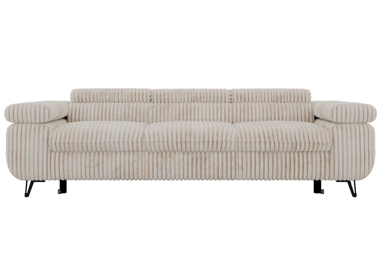 Sofa PETER 3 - funkcja spania - beżowy, sztruks