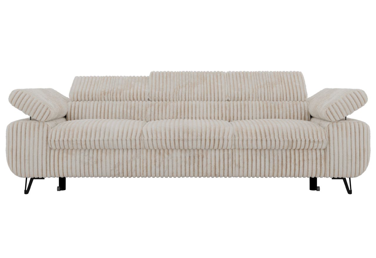Sofa PETER 3 - funkcja spania - beżowy, sztruks
