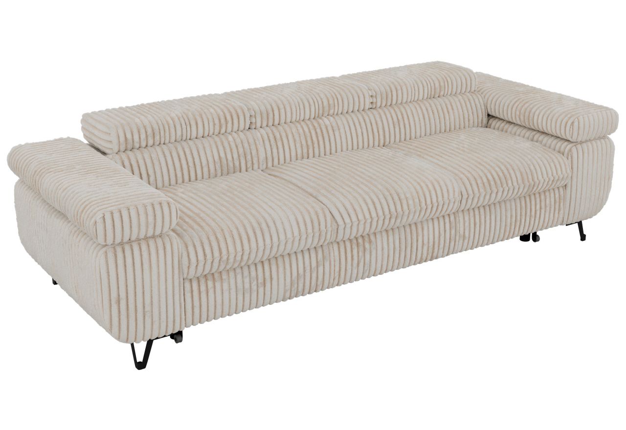 Sofa PETER 3 - funkcja spania - beżowy, sztruks