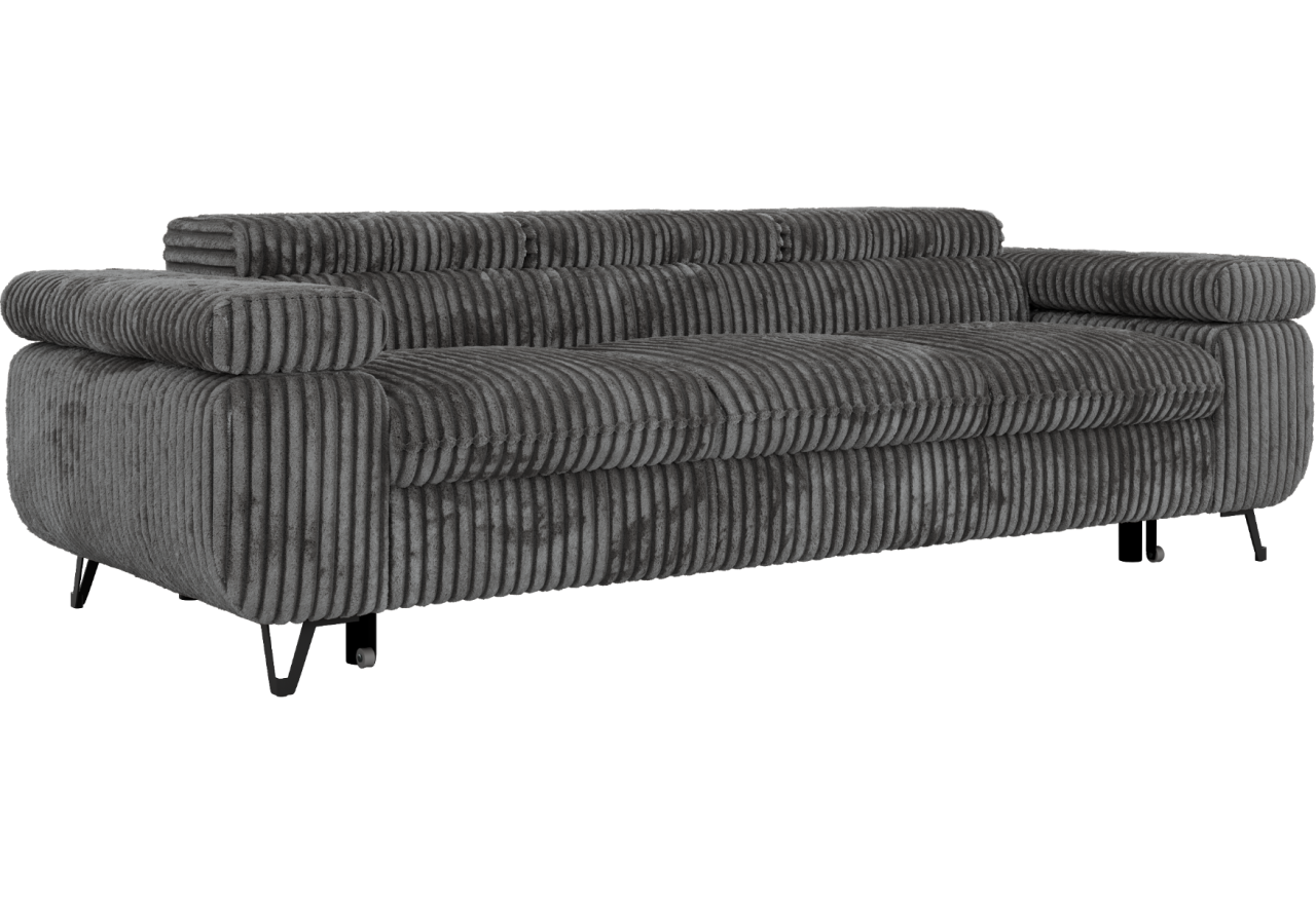 Sofa PETER 3 - funkcja spania - szary, sztruks