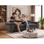 Sofa PETER 3 - funkcja spania - szary, sztruks