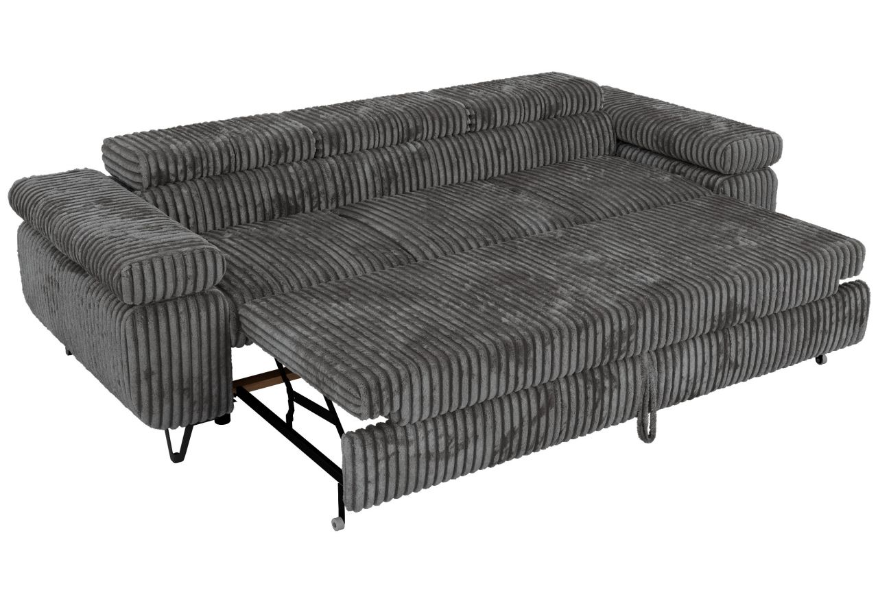 Sofa PETER 3 - funkcja spania - szary, sztruks