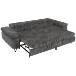 Sofa PETER 3 - funkcja spania - szary, sztruks