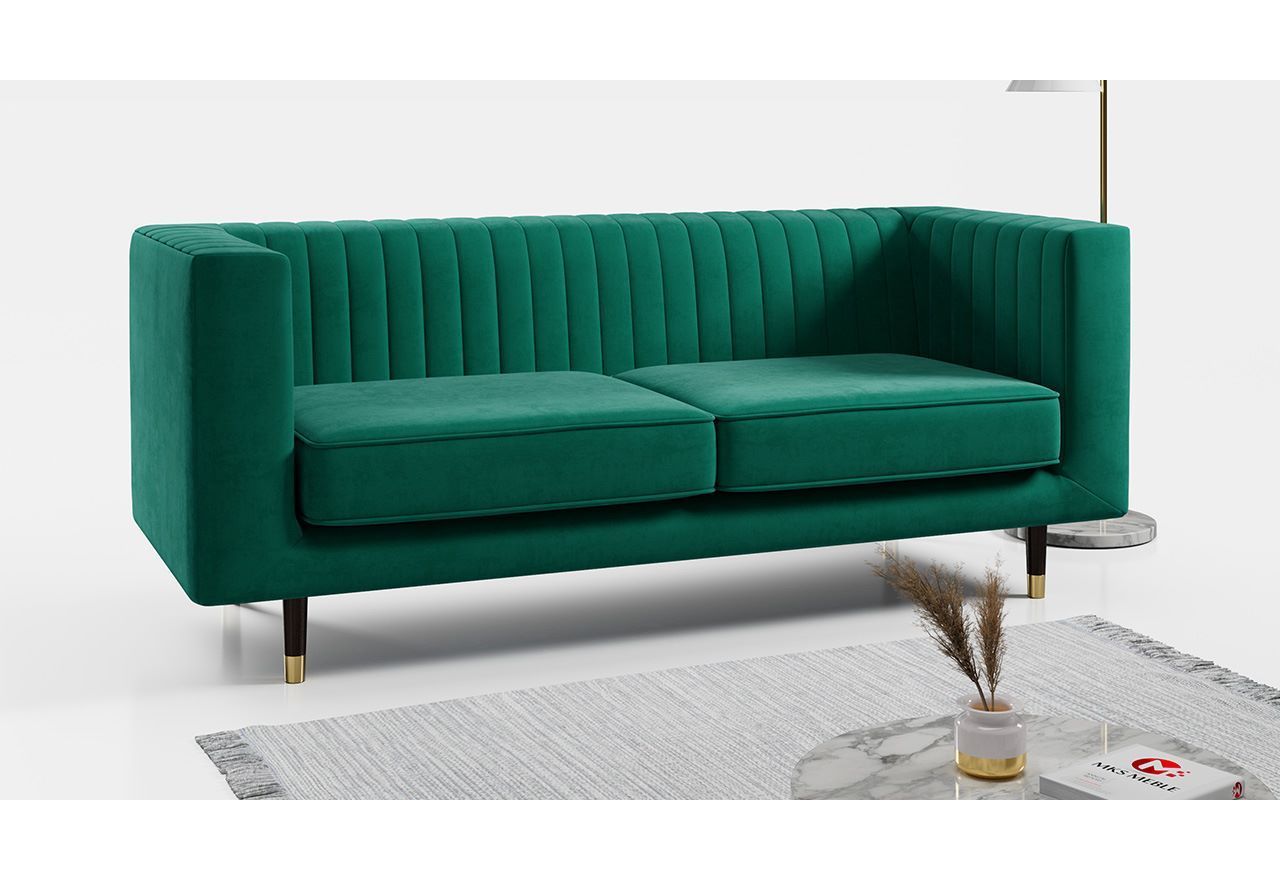 Nowoczesna sofa tapicerowana trzyosobowa z opcją wyboru tkaniny do pokoju i salonu - ELMO / Kronos 19
