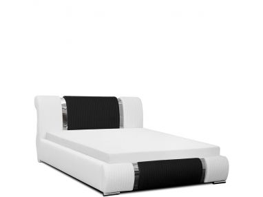 Łóżko tapicerowane VICTORIA 180x200 - Biało/czarne - OUTLET