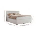 Łóżko kontynentalne JASIR 140x200 - Soft 17 - biała ekoskóra - OUTLET