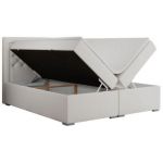 Łóżko kontynentalne JASIR 140x200 - Soft 17 - biała ekoskóra - OUTLET