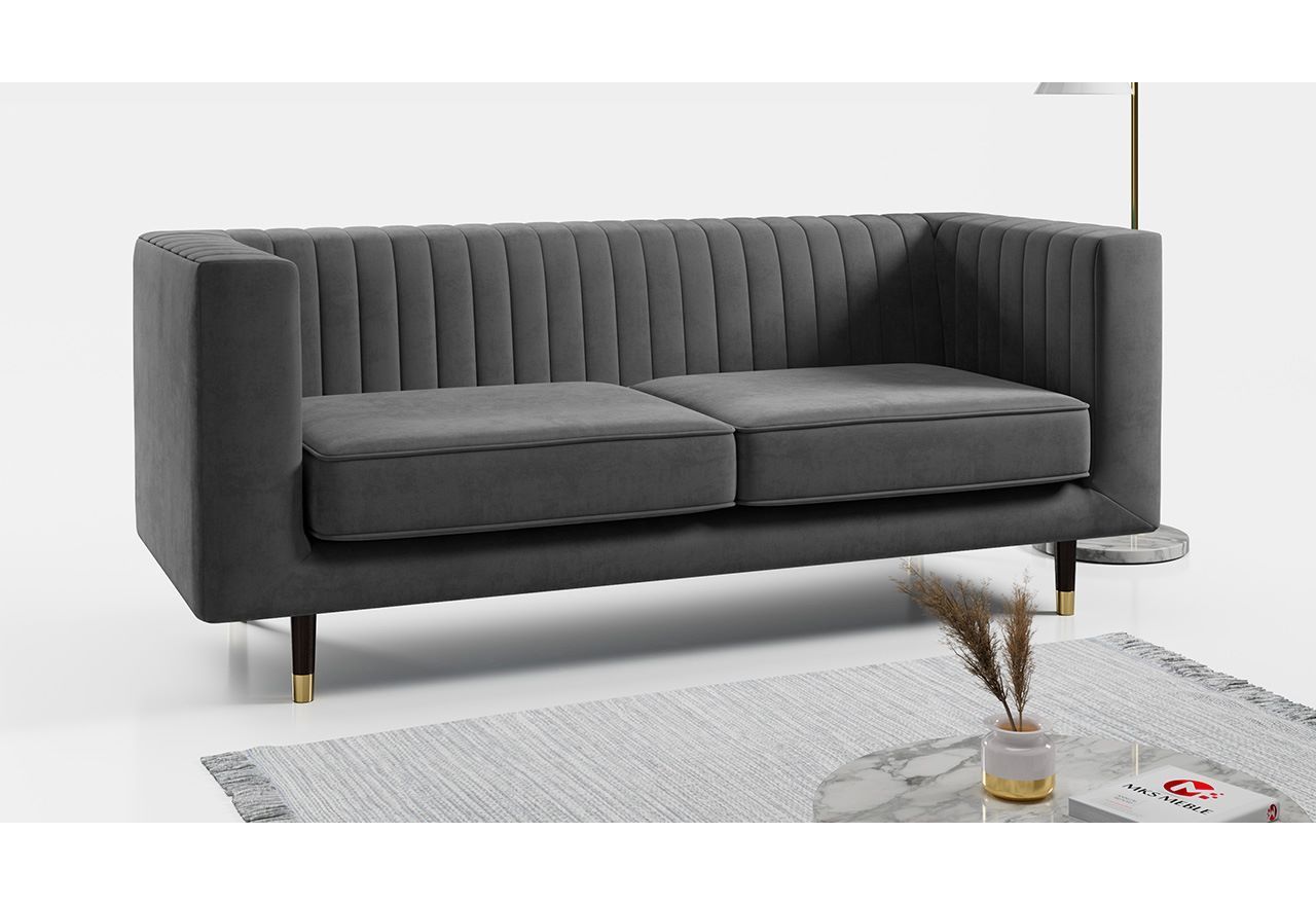 Praktyczna sofa trzyosobowa na wysokich nóżkach z opcją wyboru tkaniny - ELMO / Paros 6