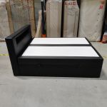 Łóżko kontynentalne GOLD 5 160x200 - Soft 11 - czarna ekoskóra - OUTLETU