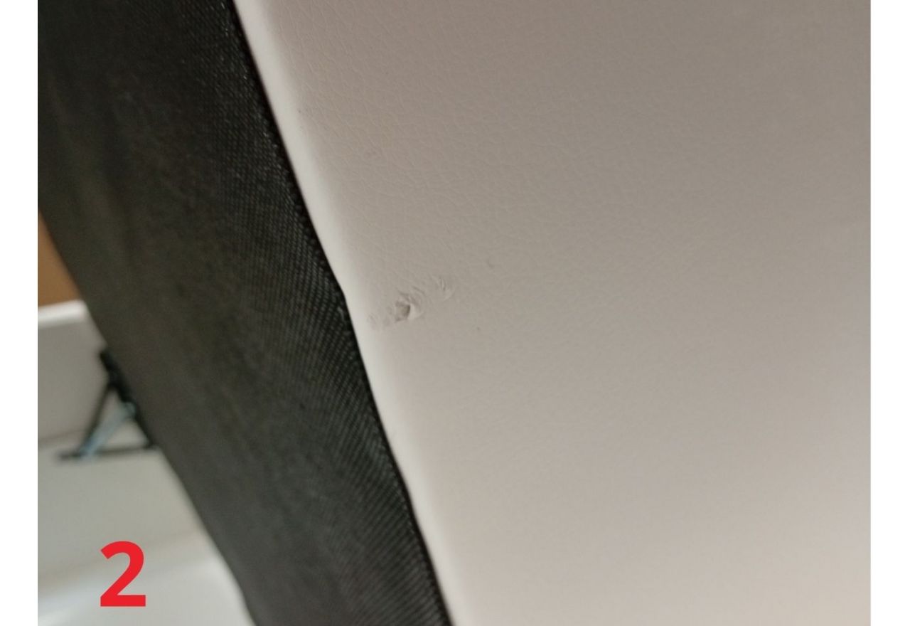 Łóżko kontynentalne MIREN DUO 200x200 - Soft 17 - biała ekoskóra - OUTLETU