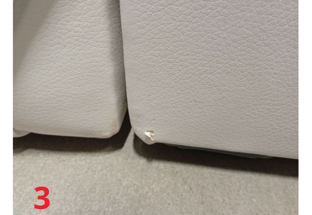 Łóżko kontynentalne MIREN DUO 200x200 - Soft 17 - biała ekoskóra - OUTLETU