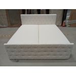 Łóżko kontynentalne MIREN DUO 200x200 - Soft 17 - biała ekoskóra - OUTLETU