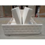 Łóżko kontynentalne MIREN DUO 200x200 - Soft 17 - biała ekoskóra - OUTLETU