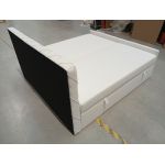 Łóżko kontynentalne MIREN DUO 200x200 - Soft 17 - biała ekoskóra - OUTLETU