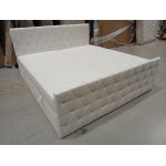 Łóżko kontynentalne MIREN DUO 200x200 - Soft 17 - biała ekoskóra - OUTLETU