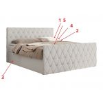 Łóżko kontynentalne MIREN DUO 200x200 - Soft 17 - biała ekoskóra - OUTLETU
