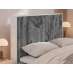 Łóżko kontynentalne TRAVIT 180x200 - H3 - ciemnoszary, sztruks - Topper Visco