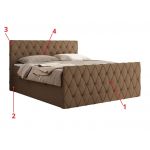 Łóżko kontynentalne MIREN DUO 200x200 - Soft 34 - brązowa ekoskóra - OUTLETU