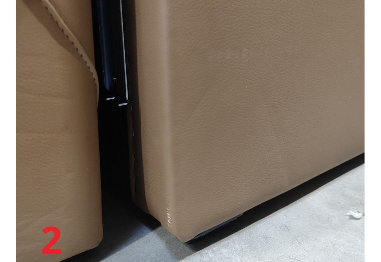 Łóżko kontynentalne MIREN DUO 200x200 - Soft 34 - brązowa ekoskóra - OUTLETU