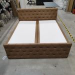 Łóżko kontynentalne MIREN DUO 200x200 - Soft 34 - brązowa ekoskóra - OUTLETU