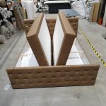 Łóżko kontynentalne MIREN DUO 200x200 - Soft 34 - brązowa ekoskóra - OUTLETU