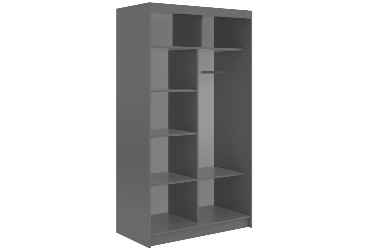 Szafa przesuwna SKORIA 120 cm - szary z lustrem