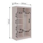 Szafa przesuwna SKORIA 120 cm - kaszmir z lustrem