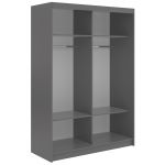 Szafa przesuwna SKORIA 150 cm - szary z lustrem