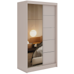Szafa przesuwna SKORIA 120 cm - kaszmir z lustrem + 2 szuflady