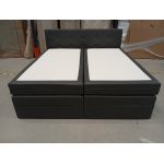 Łóżko kontynentalne LUKA KING 200x200 - Soft 20 - grafitowa ekoskóra - OUTLETU