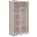 Szafa przesuwna DIANA 120 cm - kaszmir, lamele czarne, lustro